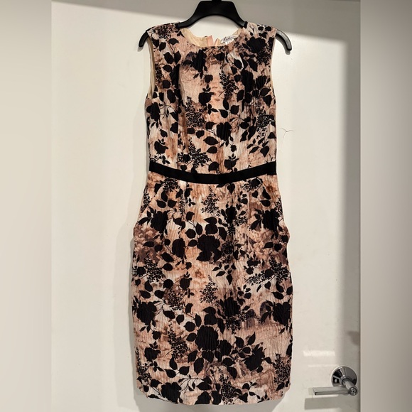 Oscar De La Renta Silk Floral Sheath Dress Size 6 Designer - Picture 2 of 6